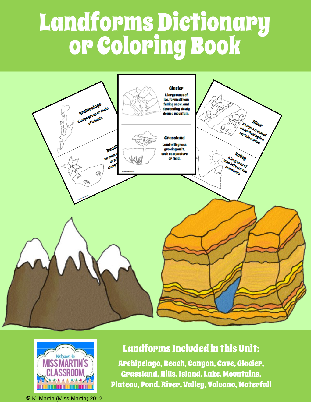 Landforms Dictionary Or Coloring Book