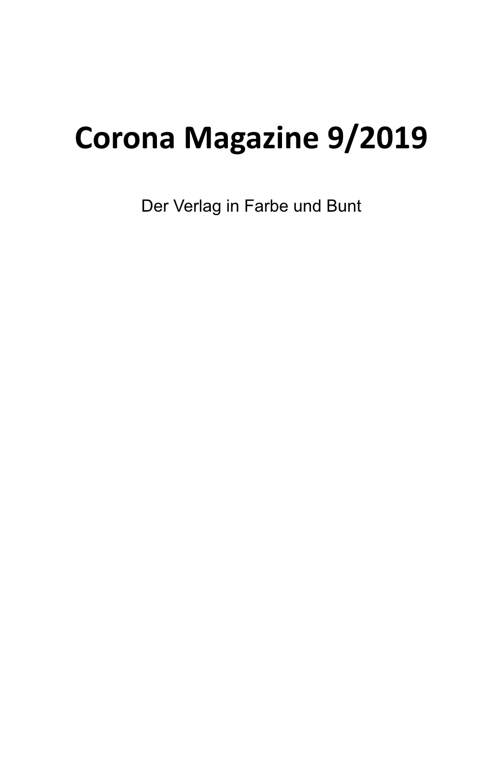 Corona Magazine 9/2019 (PDF)