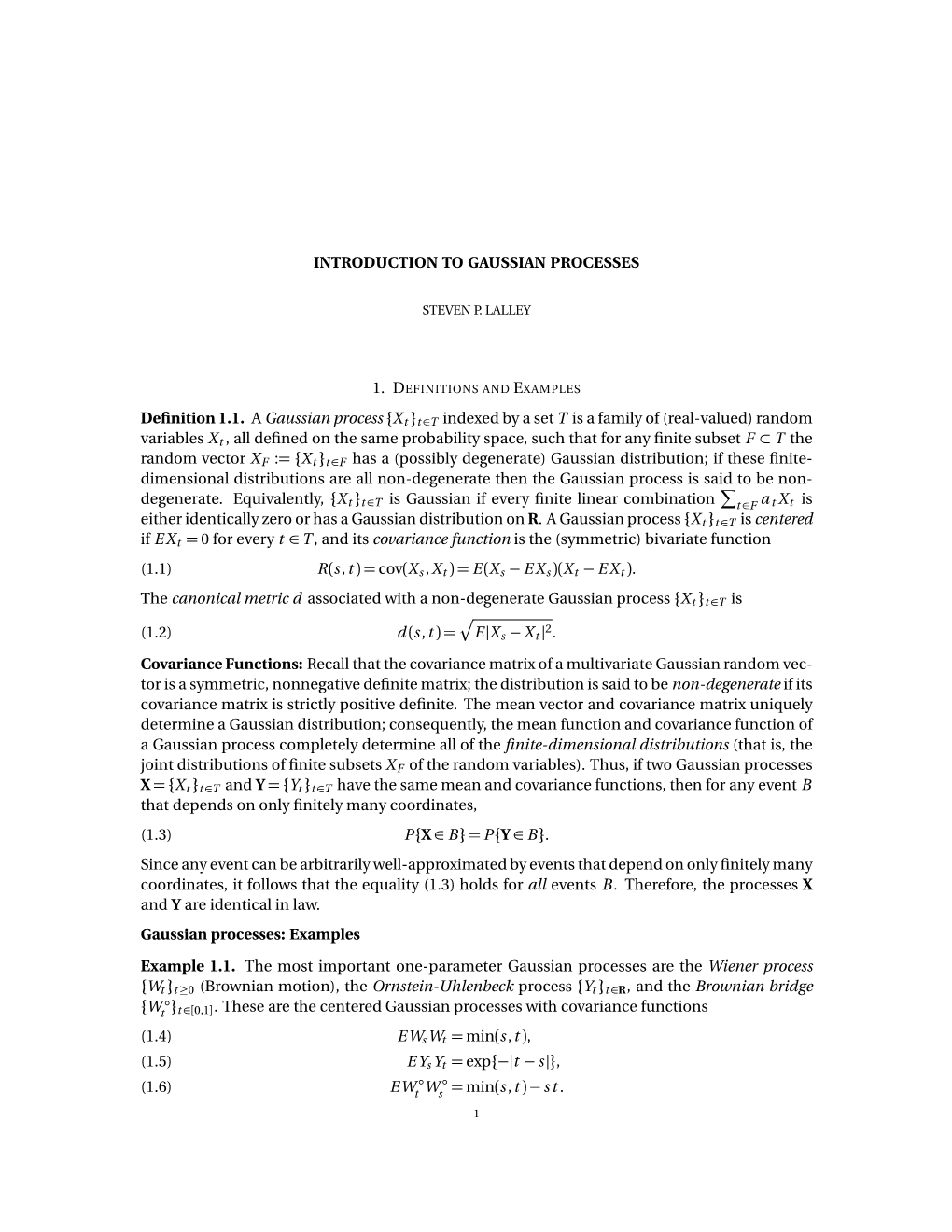 Gaussian Processes