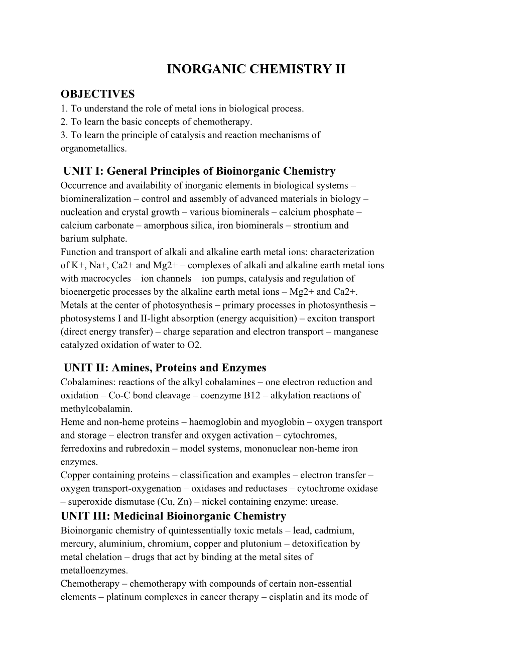 Inorganic Chemistry Ii