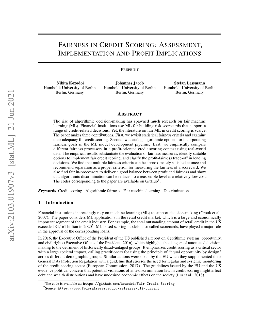 Arxiv:2103.01907V3 [Stat.ML] 21 Jun 2021