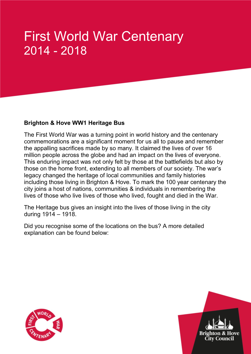 First World War Centenary