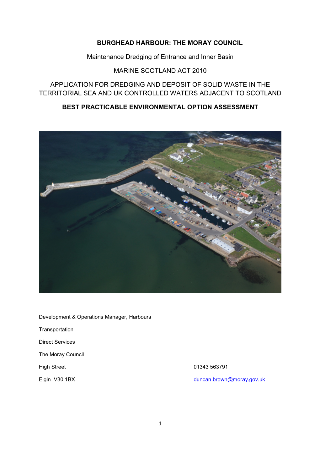 Burghead Harbour: the Moray Council
