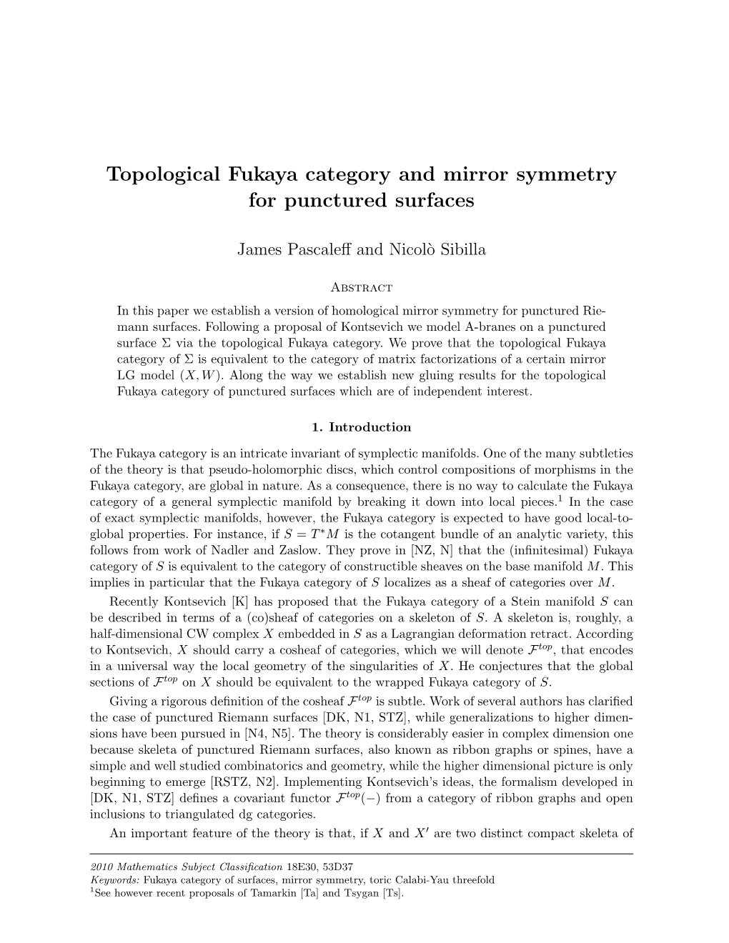 Topological Fukaya Category and Mirror Symmetry for Punctured Surfaces