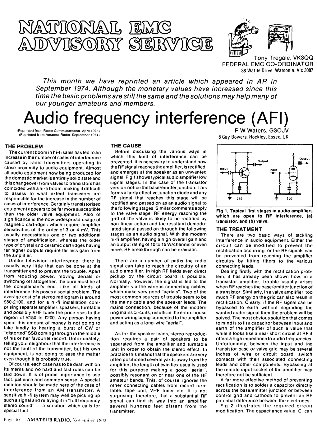 Audio Frequency Interference (AFI) {Reprinted from Radio Communication