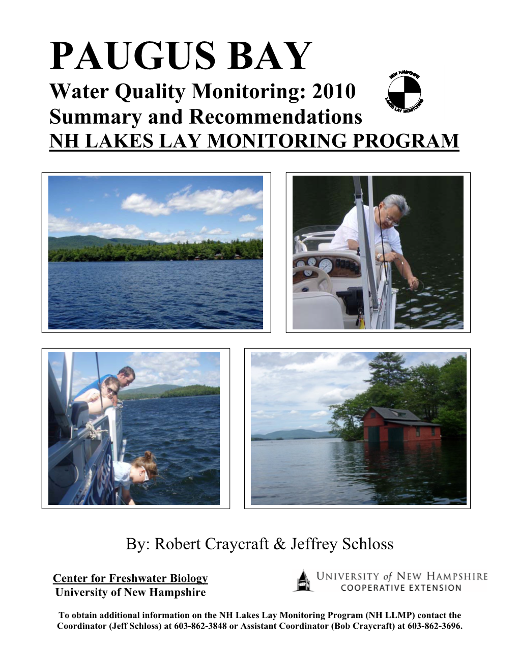 PAUGUS BAY Water Quality Monitoring: 2010 Summary and Recommendations NH LAKES LAY MONITORING PROGRAM