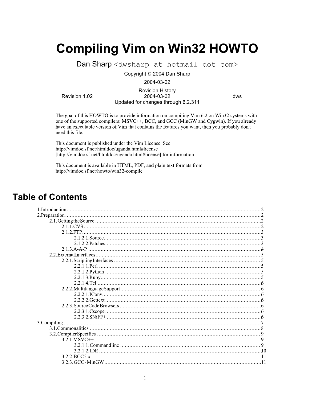 Compiling Vim on Win32 HOWTO