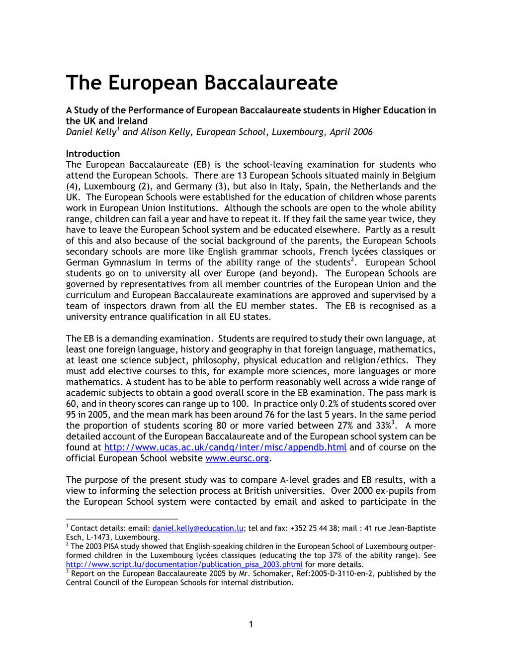 The European Baccalaureate