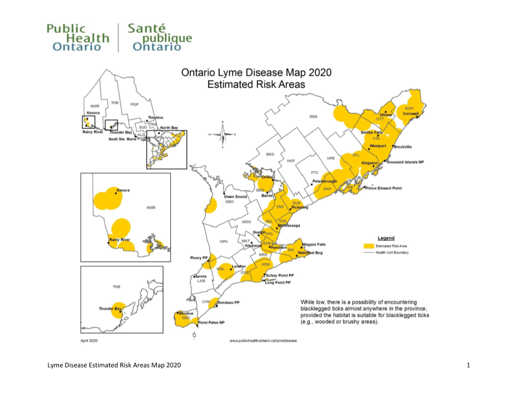 Lyme Disease Estimated Risk Areas Map 2020 1