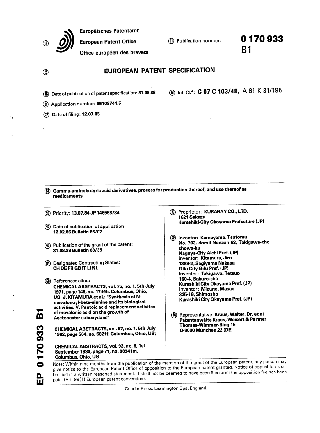 Gamma-Aminobutyric Acid Derivatives, Process for Production Thereof, and Use Thereof As Medicaments