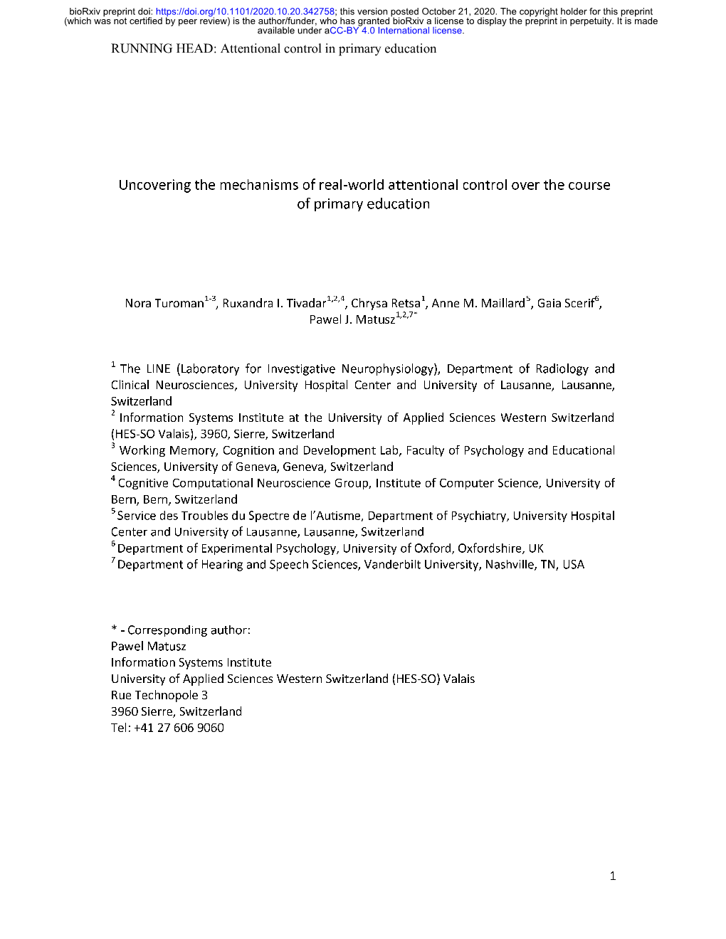 Uncovering the Mechanisms of Real-World Attentional Control Over the Course of Primary Education