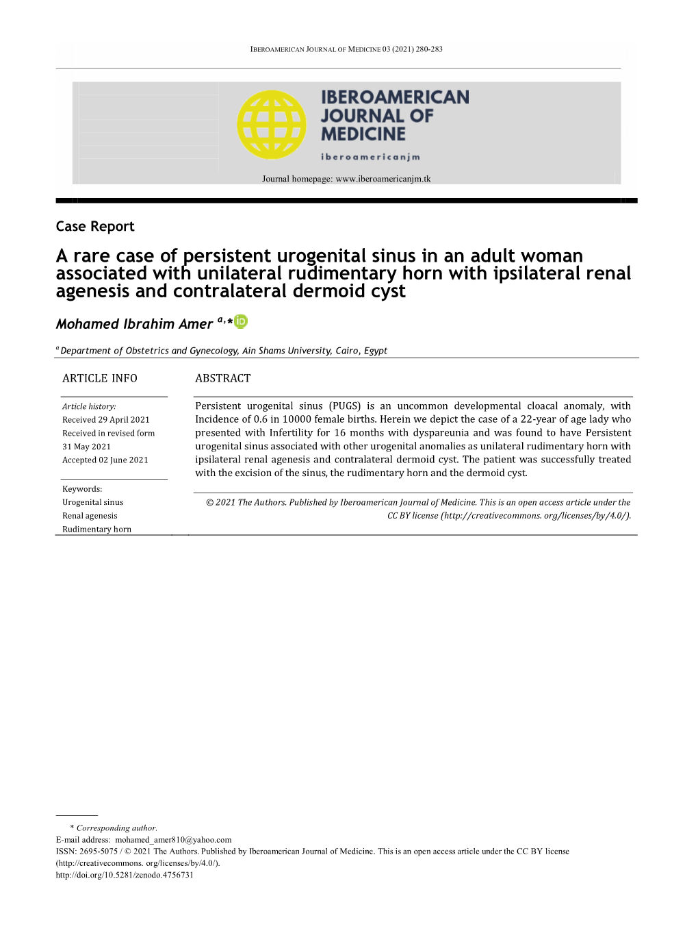 A Rare Case of Persistent Urogenital Sinus in an Adult Woman Associated