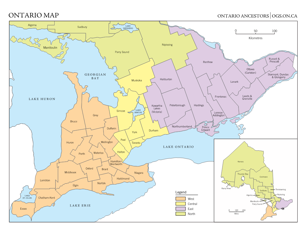 Ontario Map Ontario Ancestors | Ogs.On.Ca