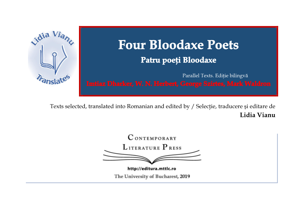 Lidia Vianu Translates: Four Bloodaxe Poets