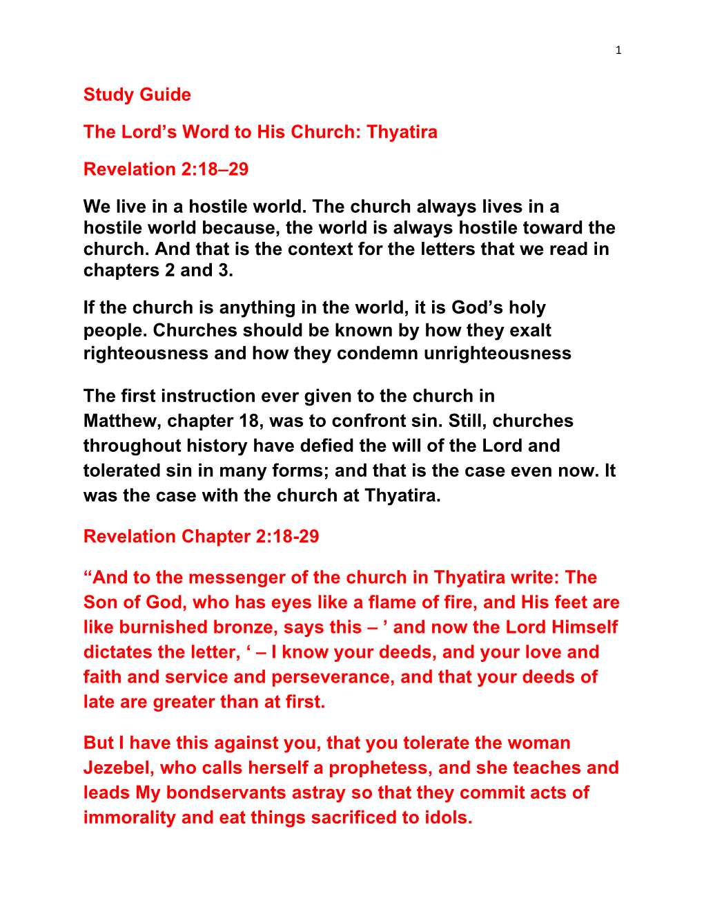 Thyatira Revelation 2:18–29 We Live in a Hostile World. the Church