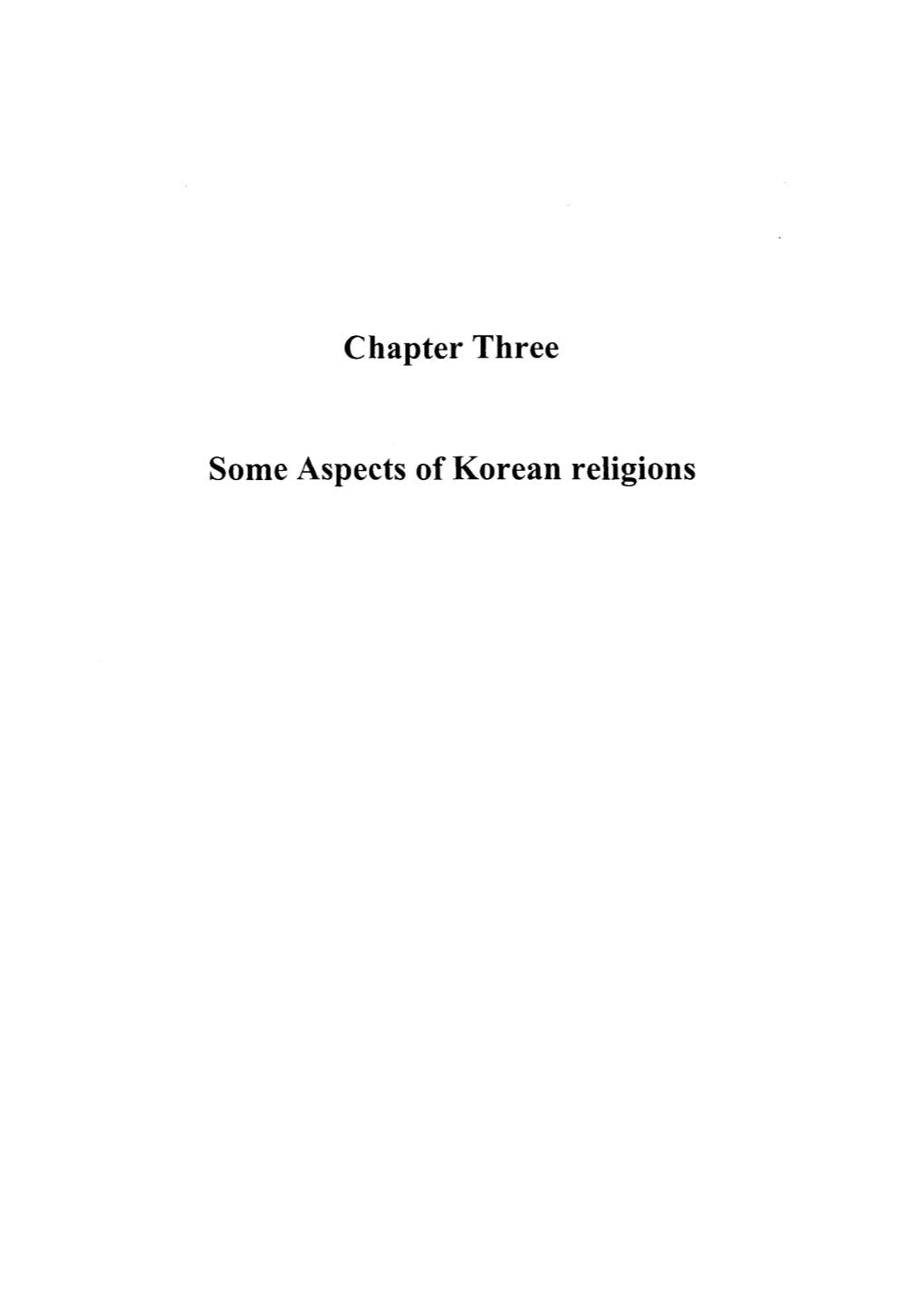 Chapter Three Some Aspects of Korean Religions