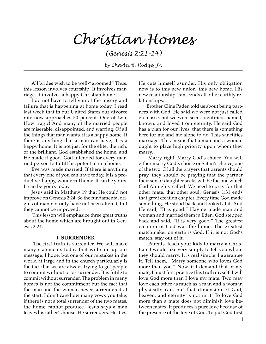 Christian Homes