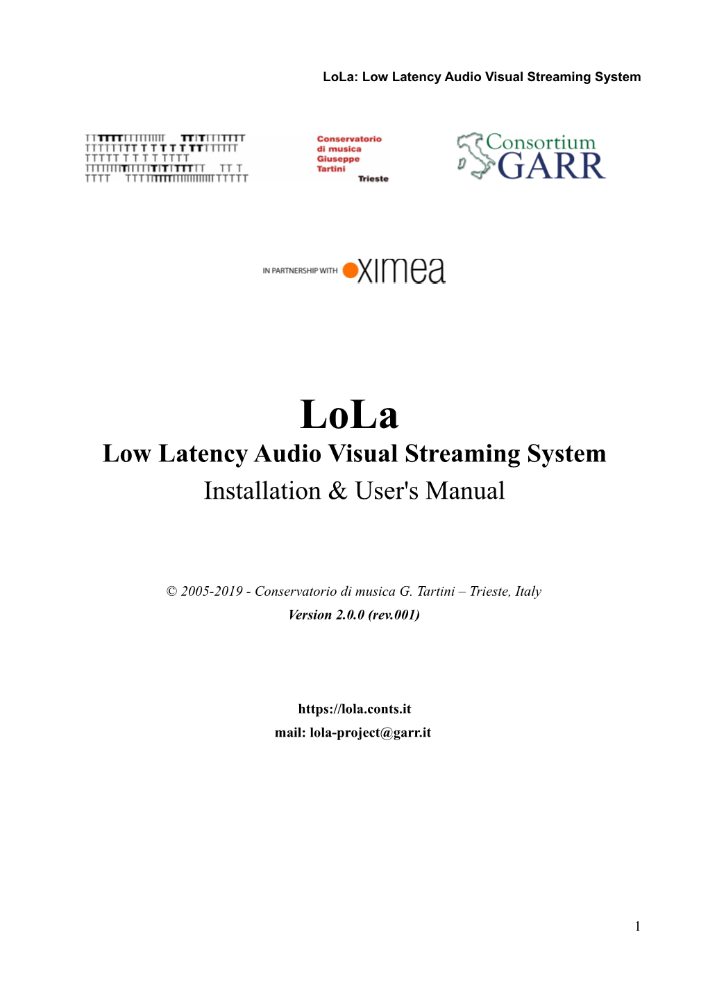Low Latency Audio Visual Streaming System Installation & User's Manual