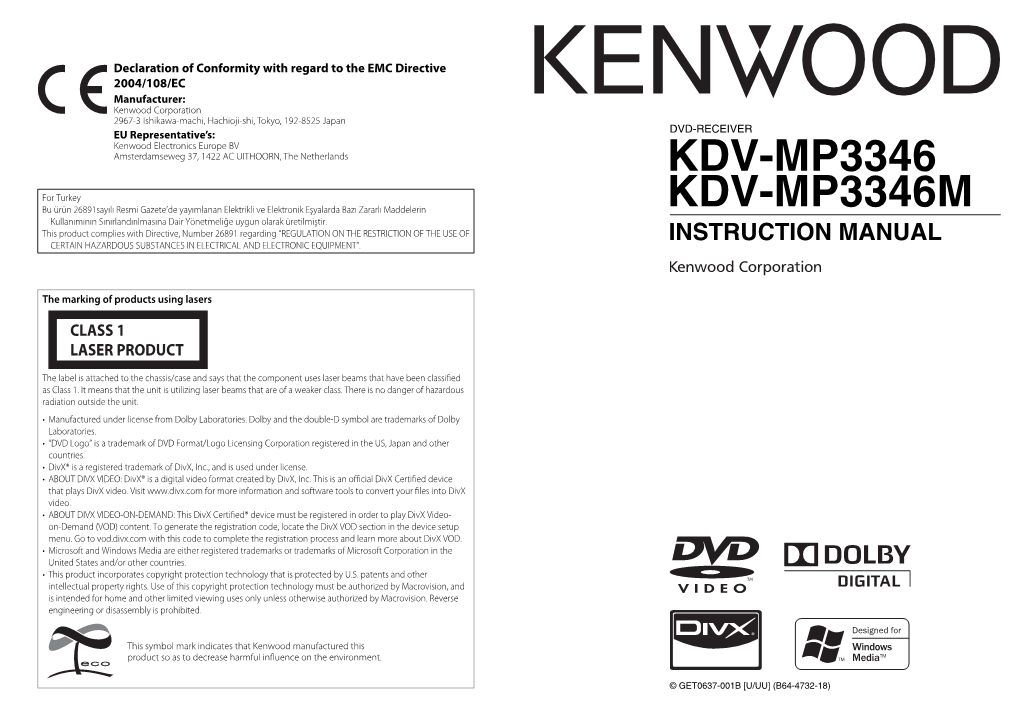 Kdv-Mp3346m Kdv-Mp3346