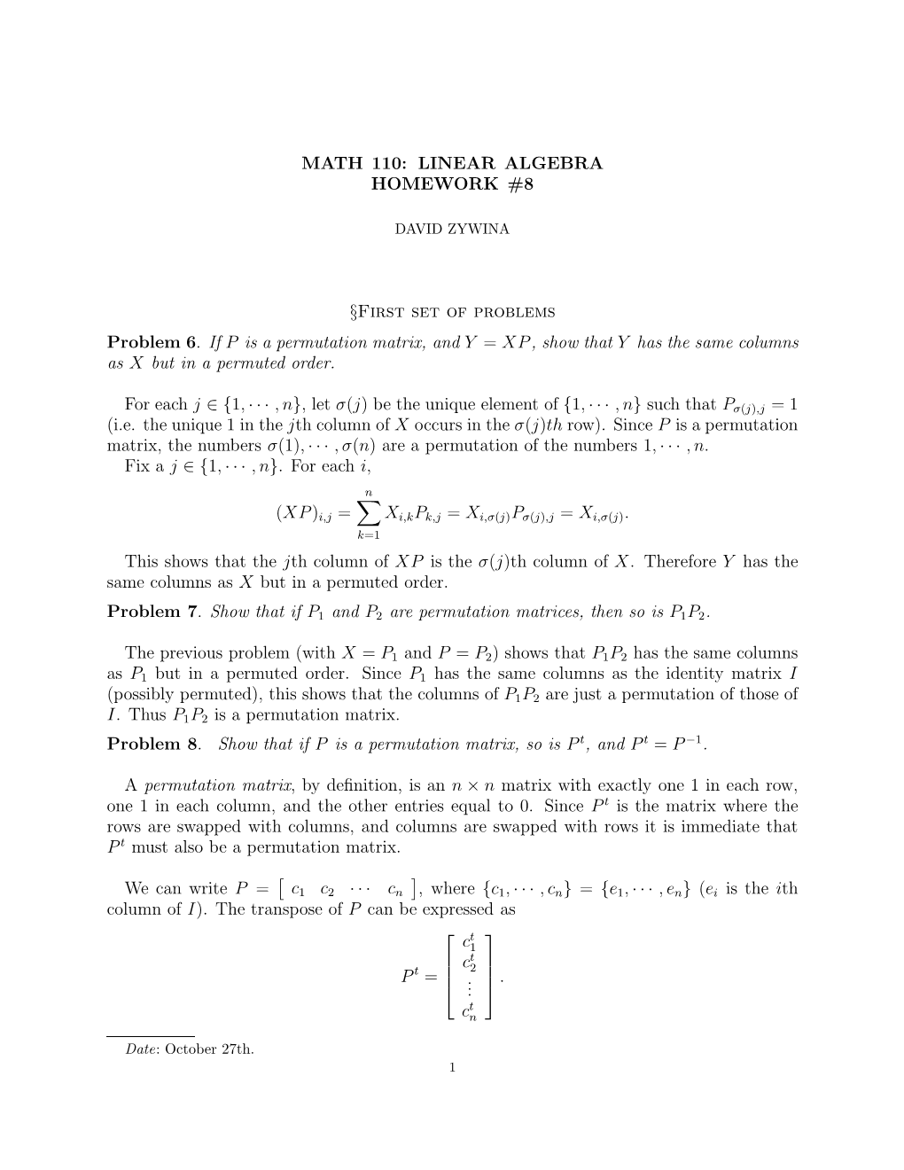 Math 110: Linear Algebra Homework #8