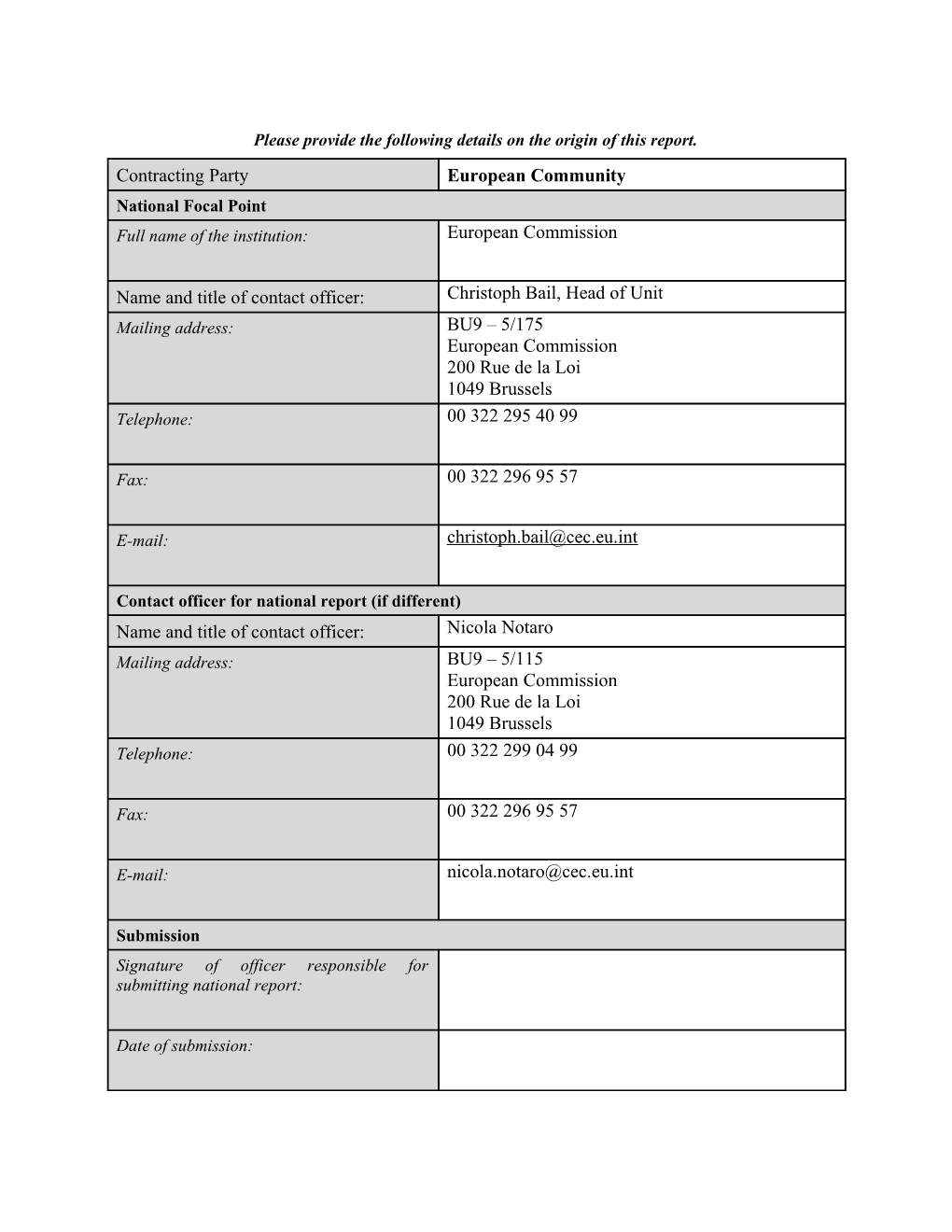 CBD Thematic Report On Transfer Of Technology And Technology Cooperation - European Community (English Version)