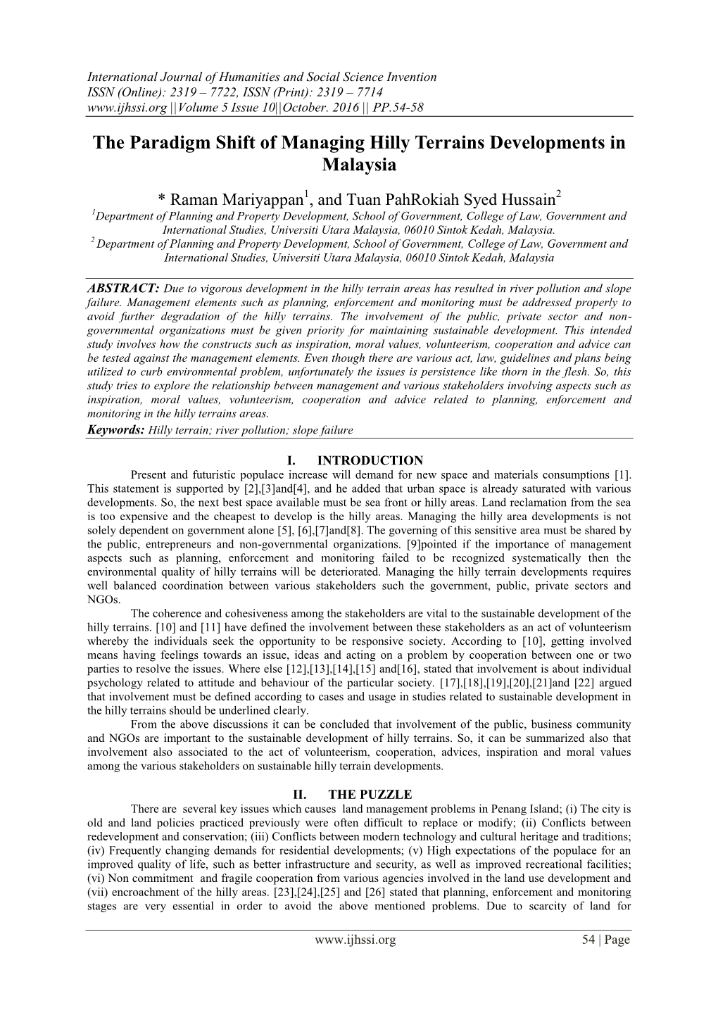 The Paradigm Shift of Managing Hilly Terrains Developments in Malaysia