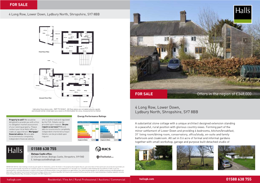 Offers in the Region of £348,000 4 Long Row, Lower Down, Lydbury