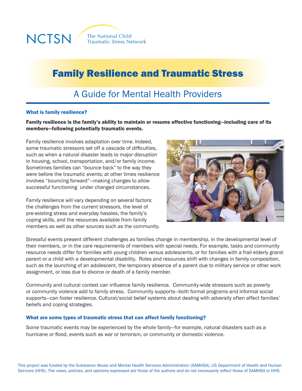 Family Resilience and Traumatic Stress