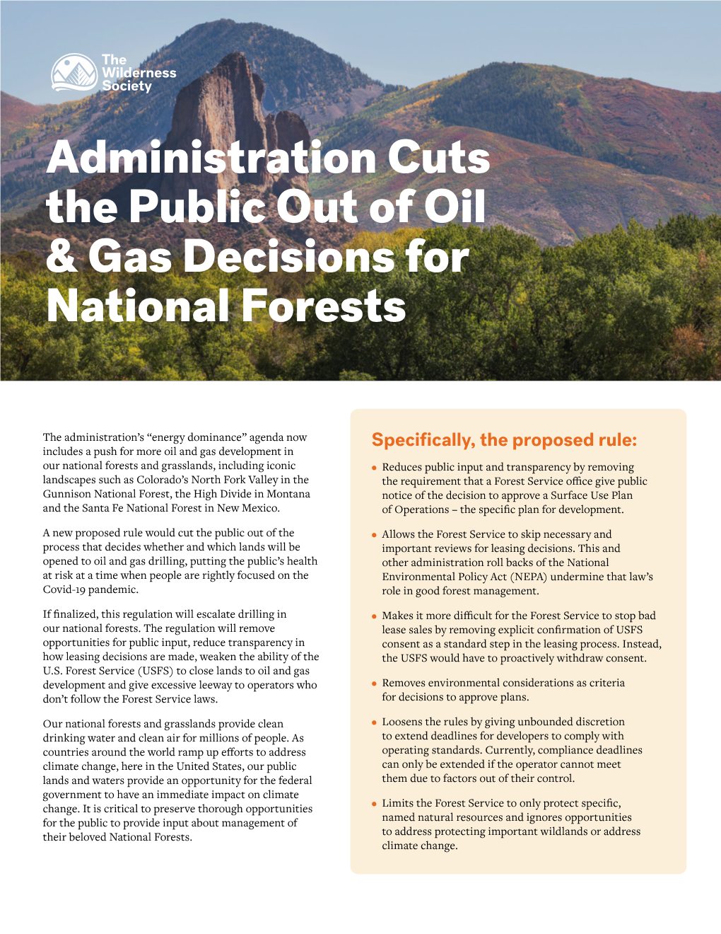 Administration Cuts the Public out of Oil & Gas Decisions for National