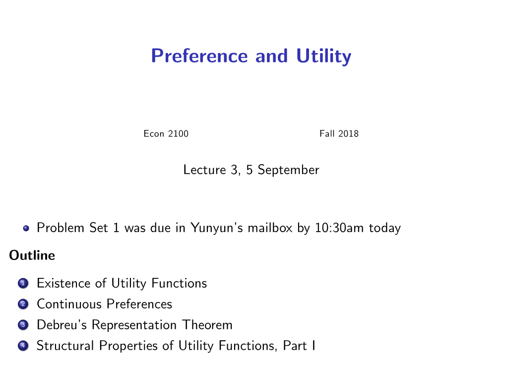 Preference and Utility