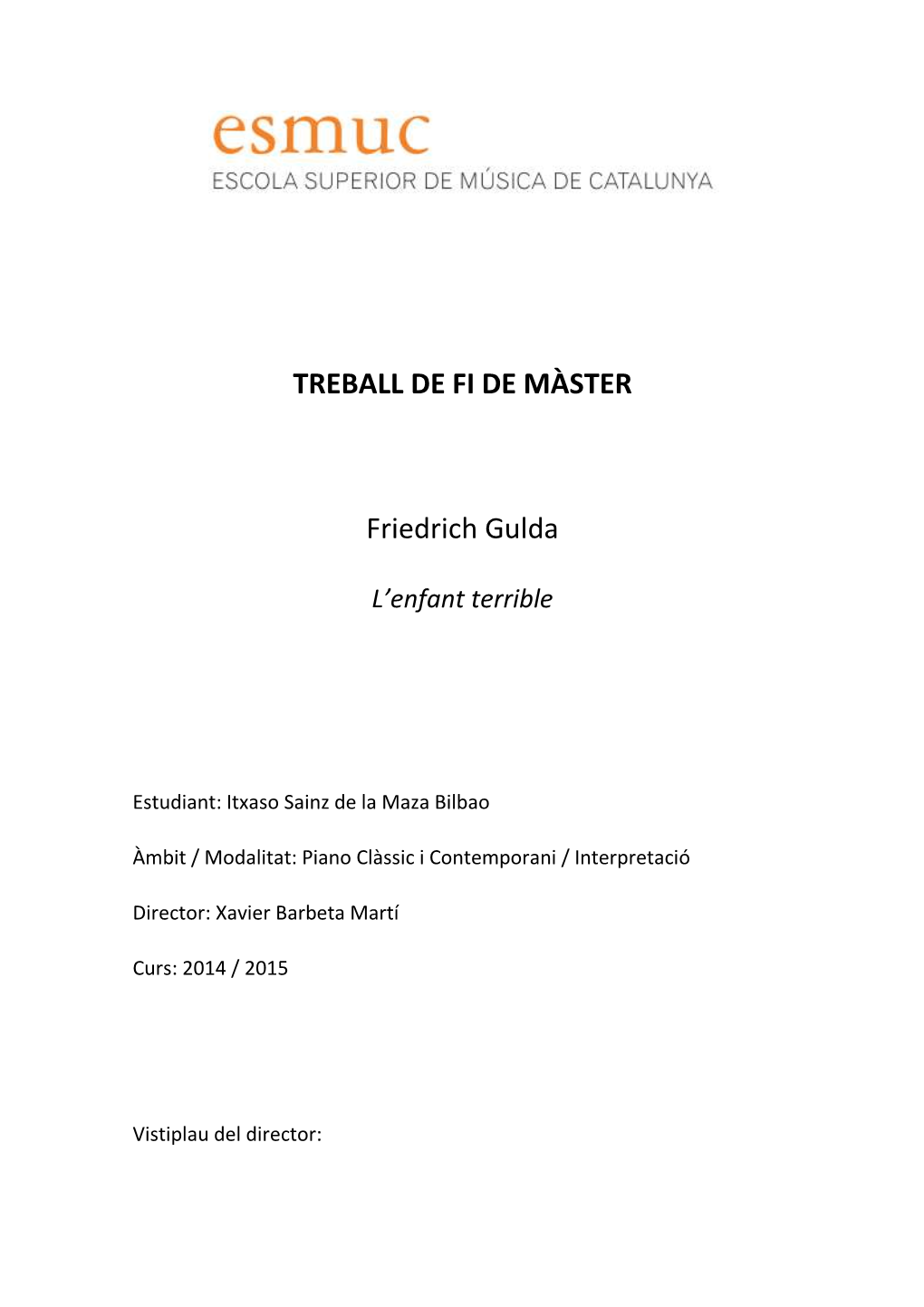 TREBALL DE FI DE MÀSTER Friedrich Gulda