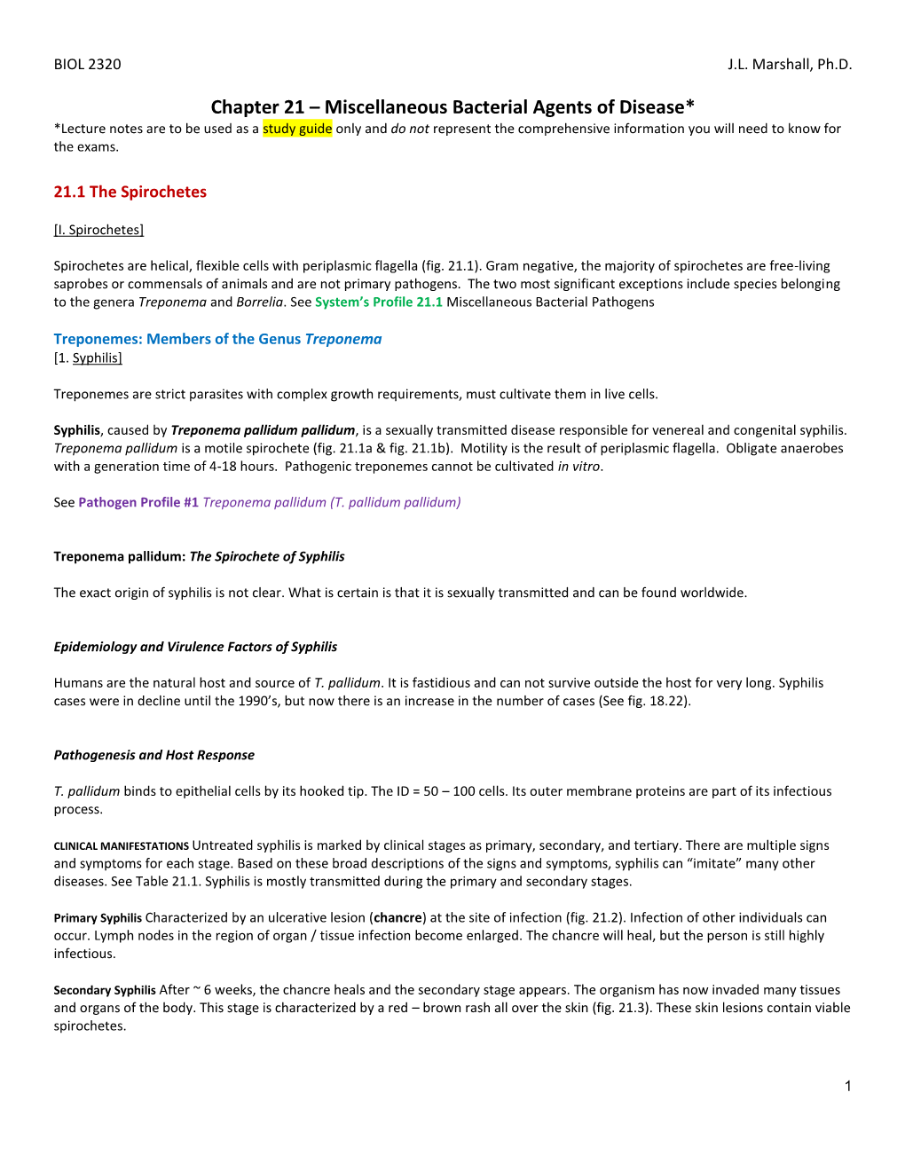 Chapter 21 – Miscellaneous Bacterial Agents of Disease*