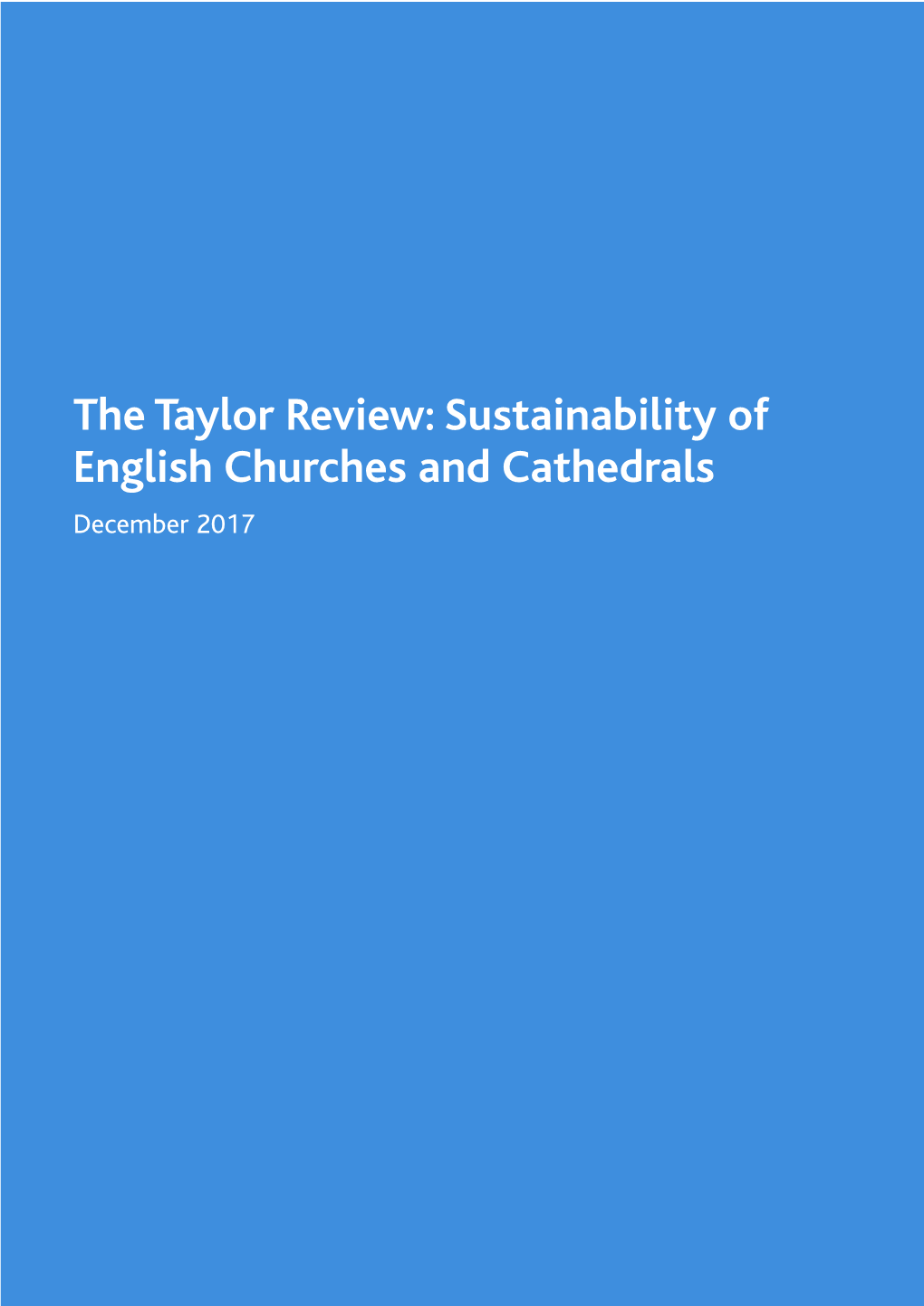 The Taylor Review: Sustainability of English Churches and Cathedrals
