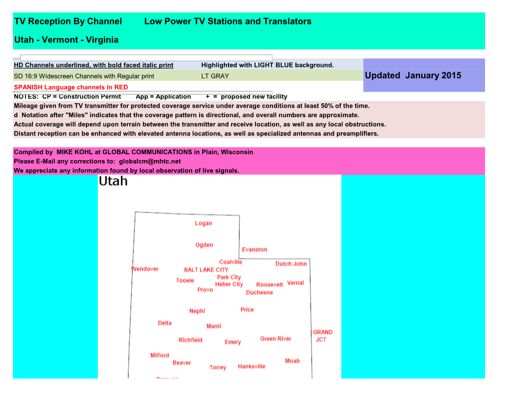 Updated January 2015 Utah