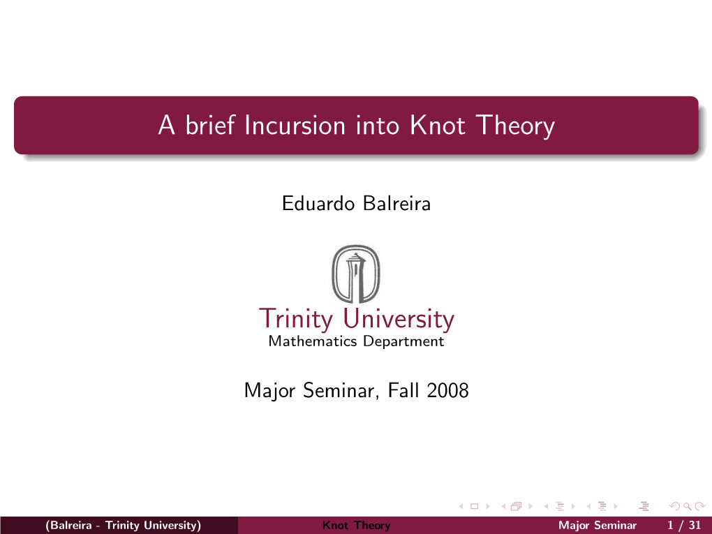 Knot Theory Talk