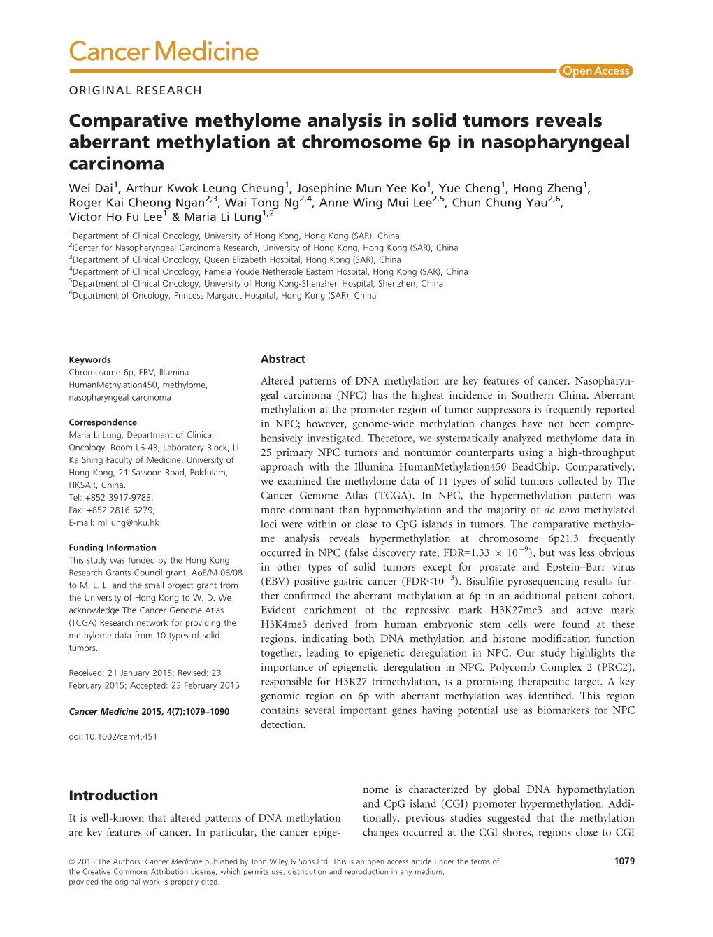 Comparative Methylome Analysis in Solid Tumors Reveals Aberrant