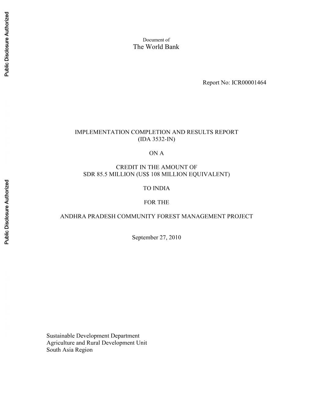 World Bank Document