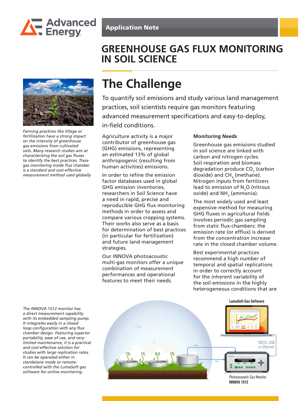 Greenhouse Gas Flux Monitoring in Soil Science Application Note