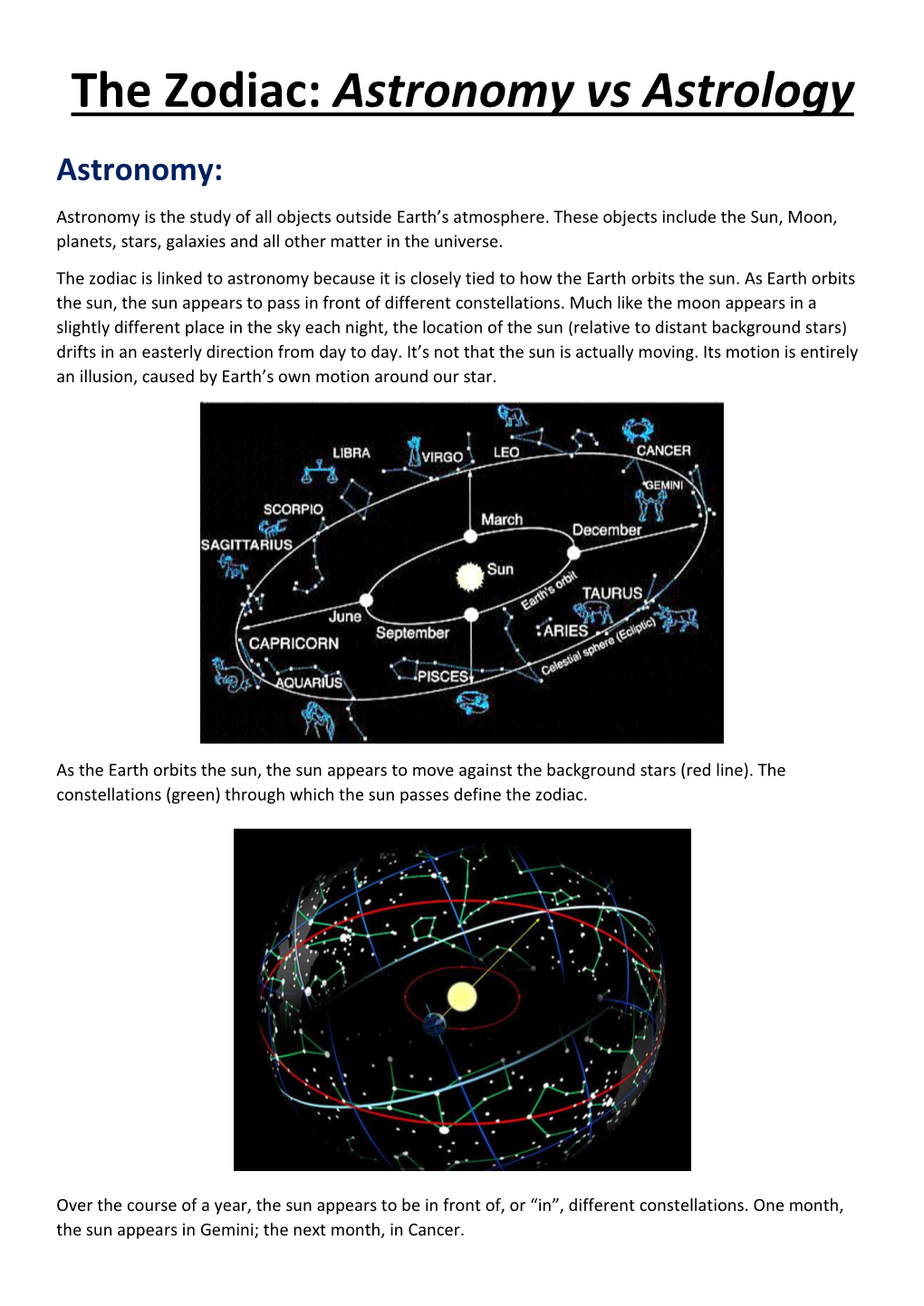 The Zodiac: Astronomy Vs Astrology