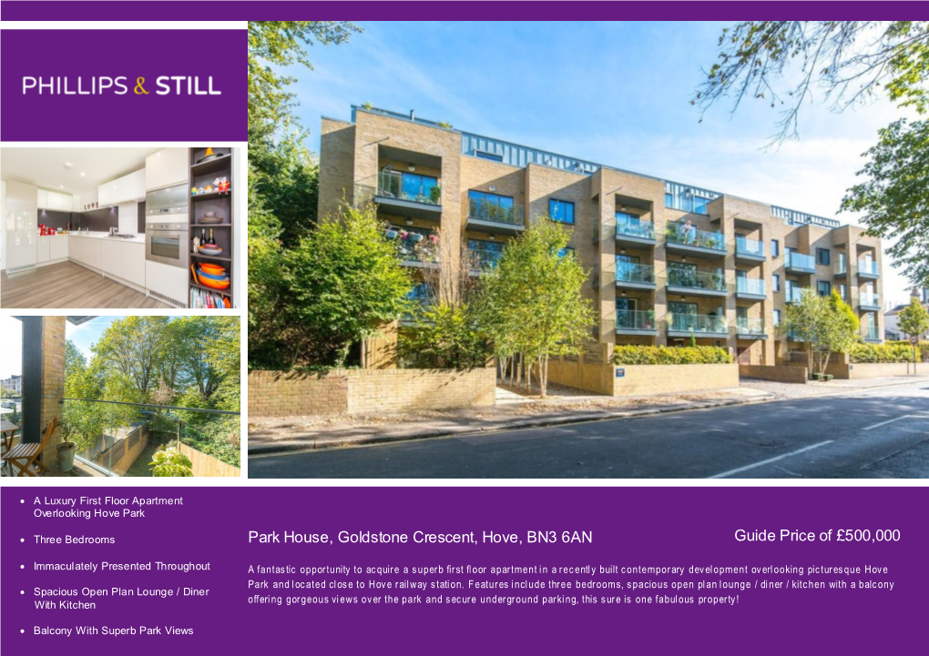 Park House, Goldstone Crescent, Hove, BN3 6AN Guide Price of £500,000