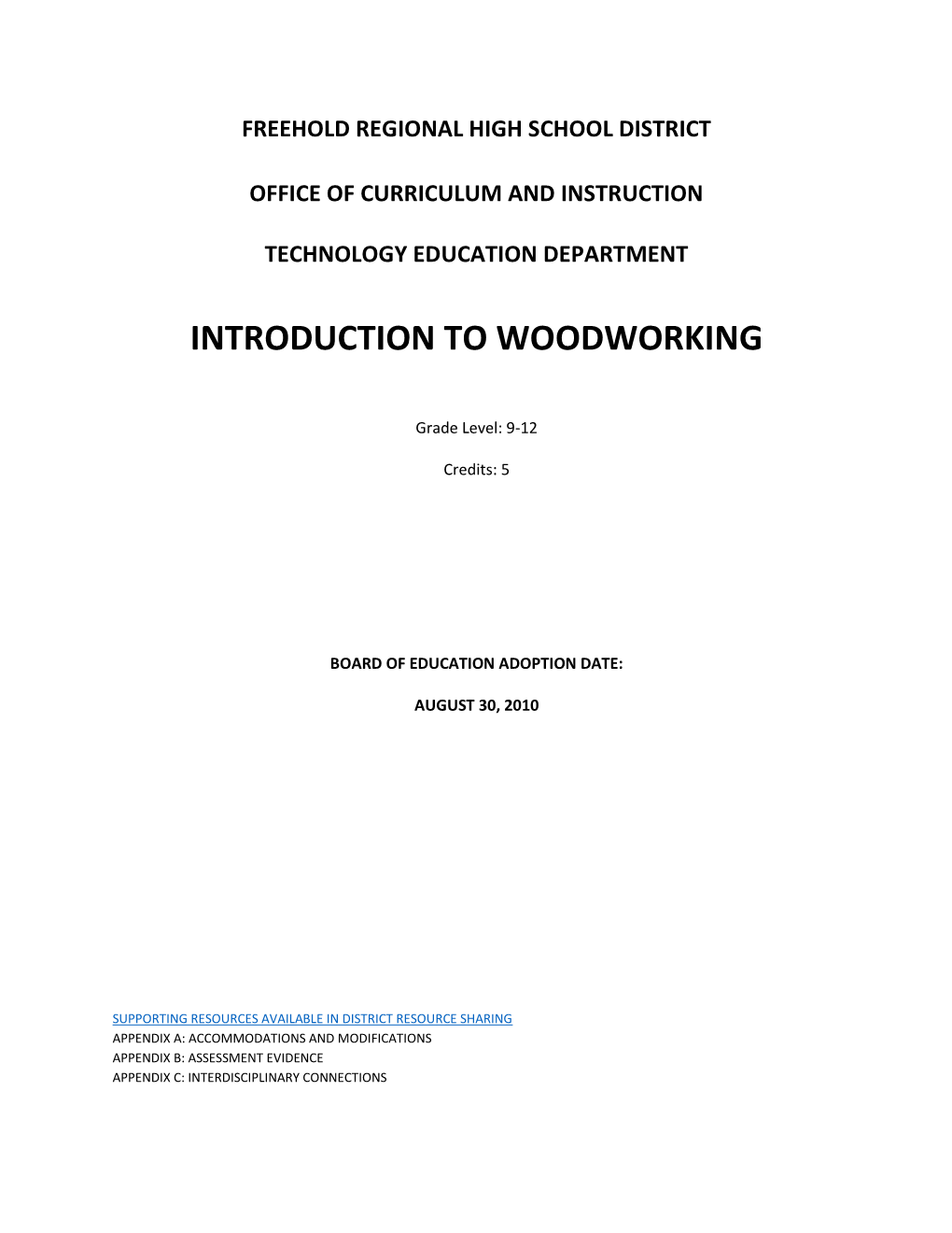 Introduction to Woodworking