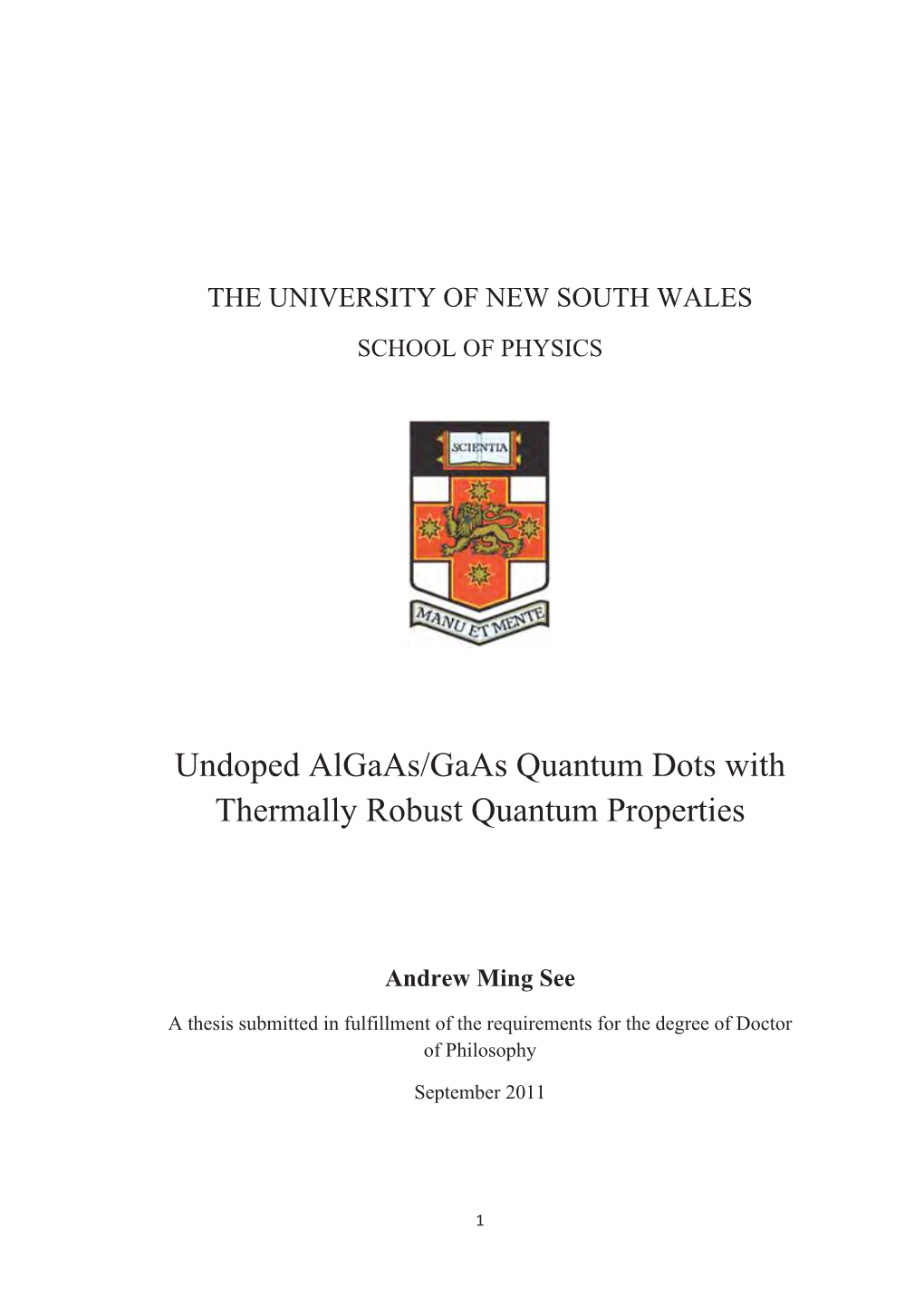 Undoped Algaas/Gaas Quantum Dots with Thermally Robust Quantum Properties