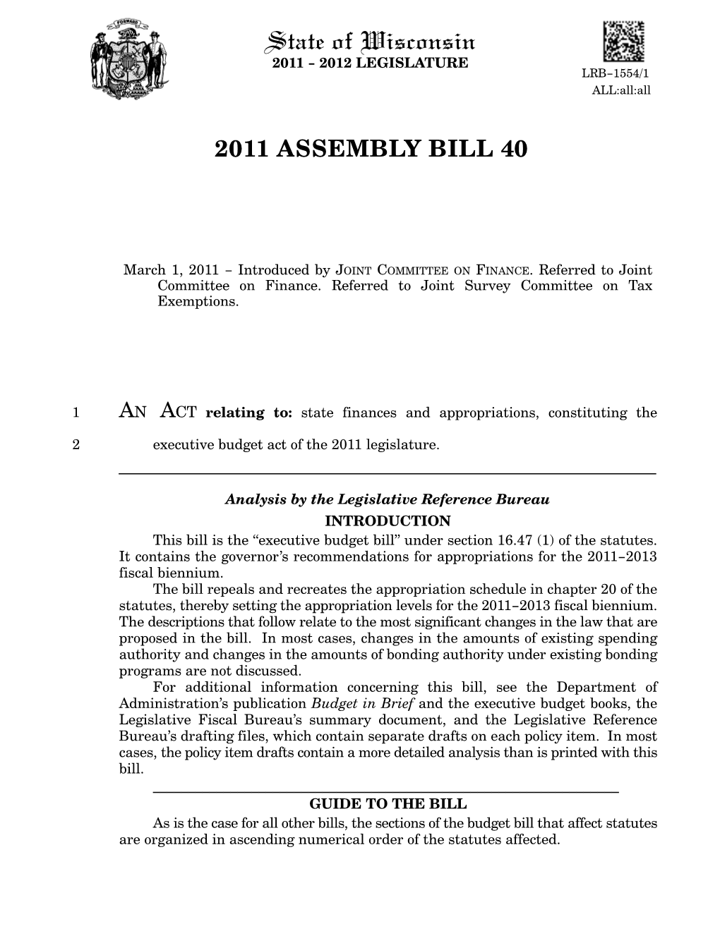 2011 Assembly Bill 40