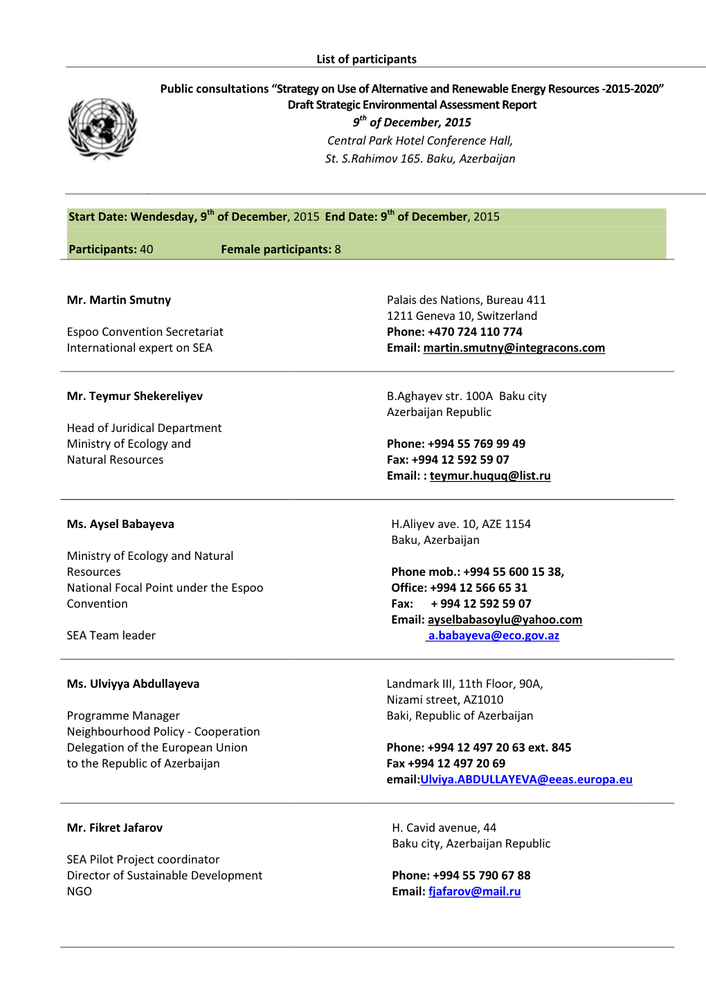 Strategy on Use of Alternative and Renewable Energy Resources