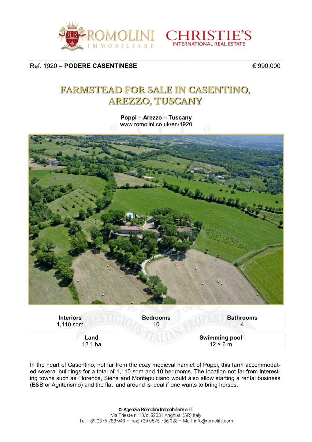 Podere Casentinese € 990.000