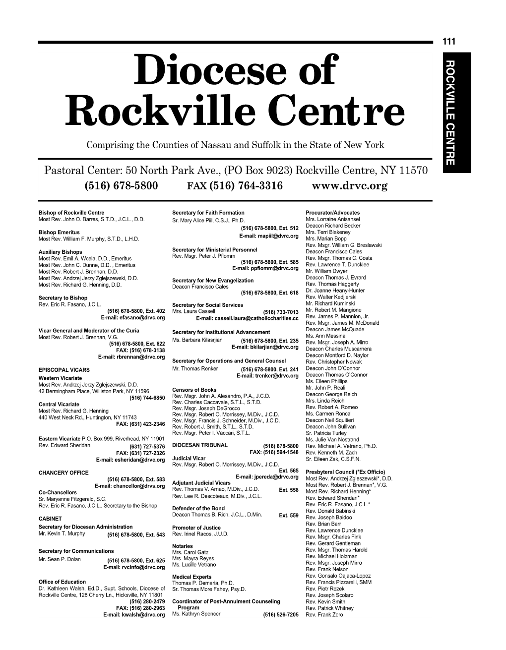 Diocese of Rockville Centre (516) 678-5800, Ext