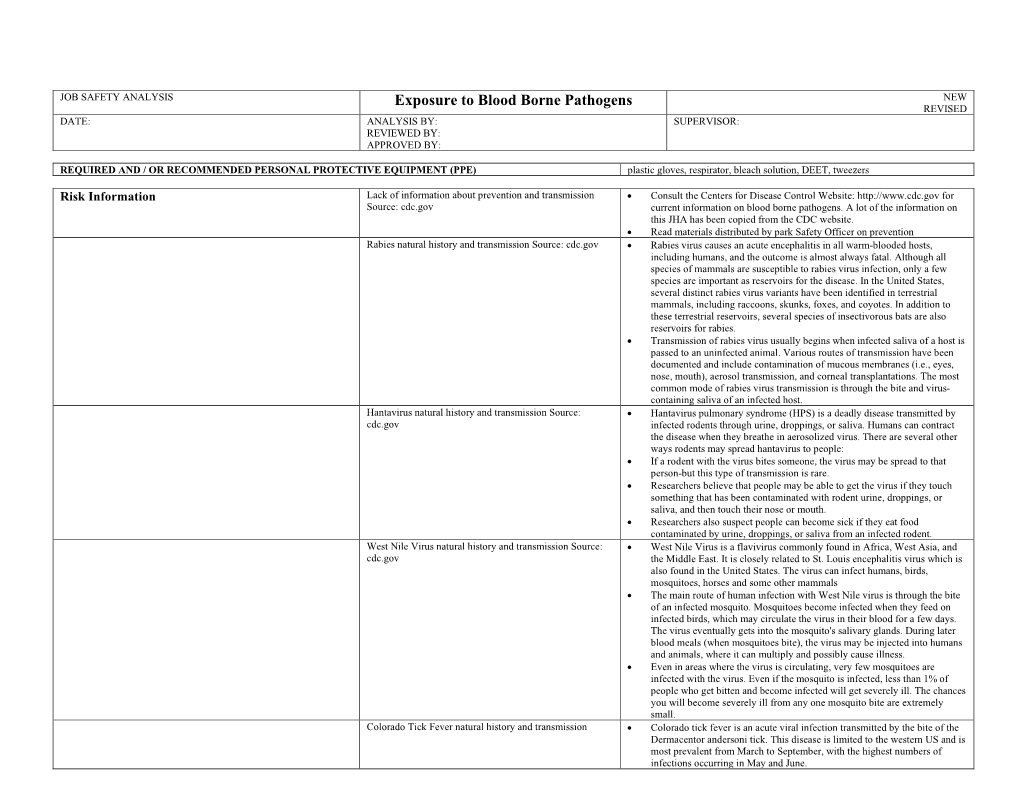 Job Hazard Analysis