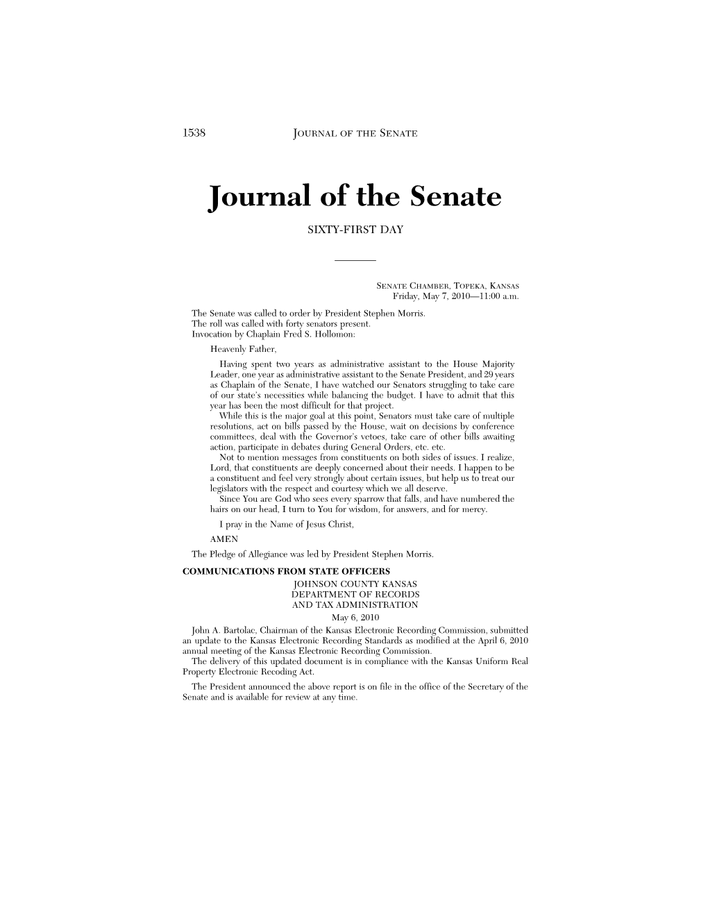 Journal of the Senate