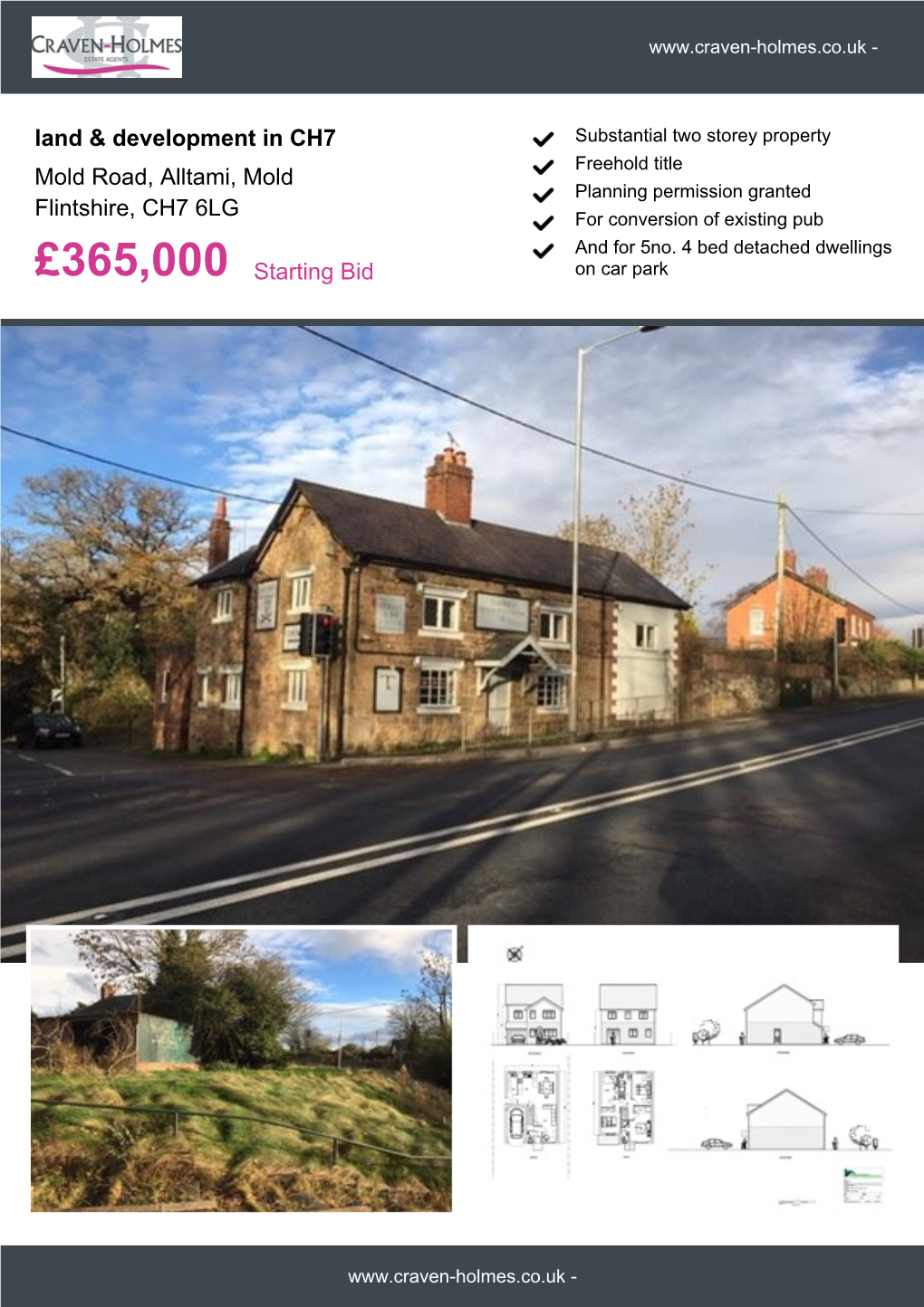 Land & Development in CH7 Mold Road, Alltami, Mold Flintshire, CH7