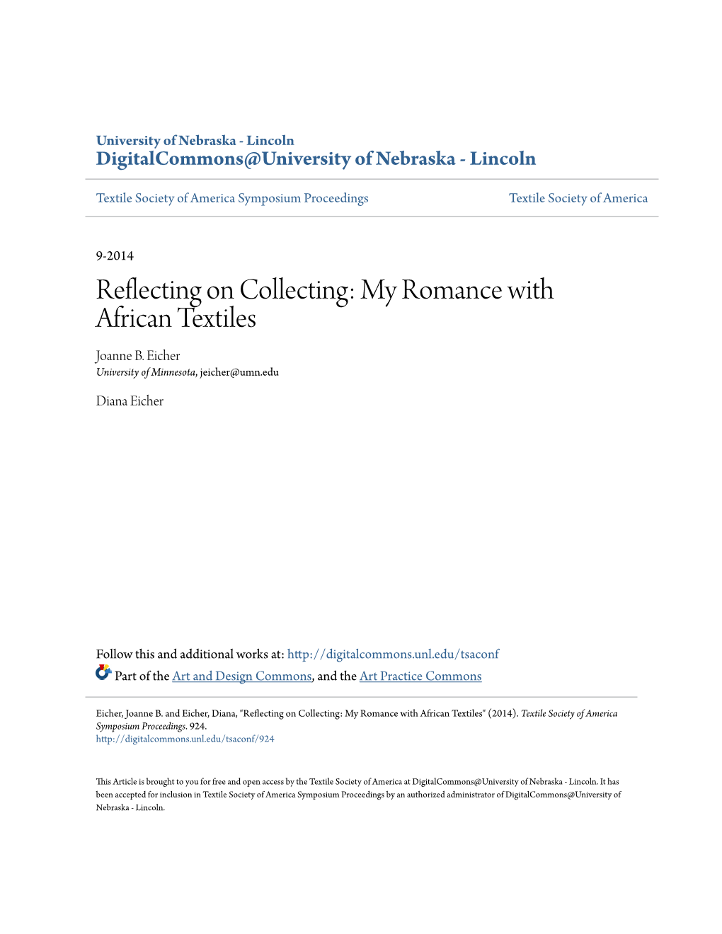 My Romance with African Textiles Joanne B